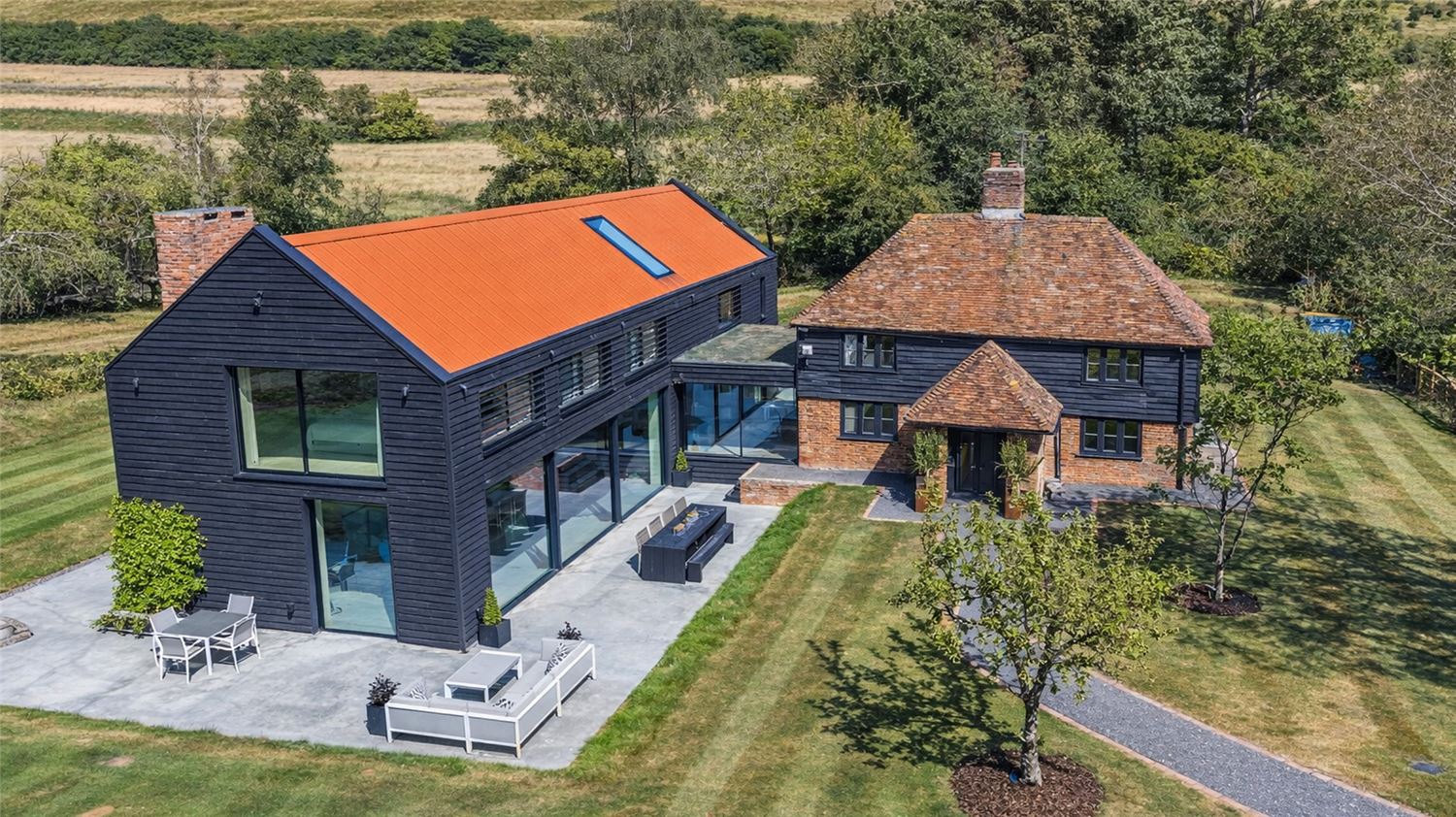 Outside View Blue House