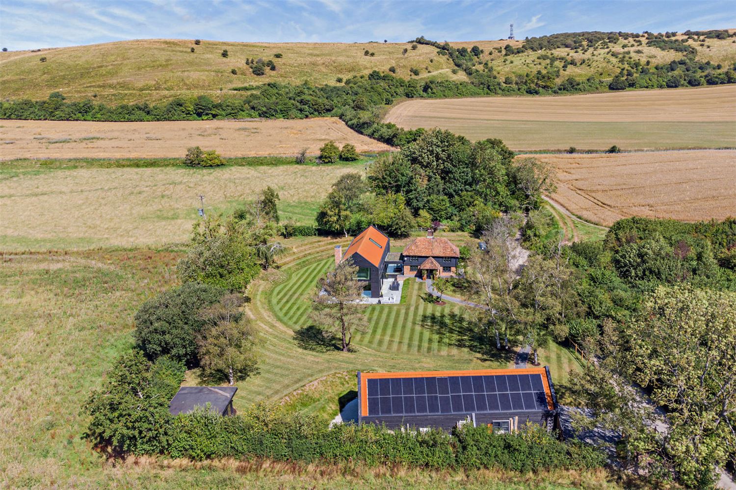 Outside View Blue House